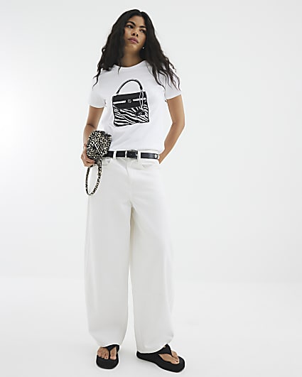 White Zebra Bag Print T-Shirt
