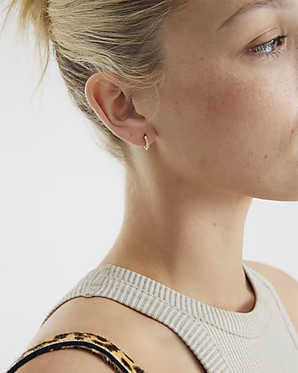 Gold Embellished Hoop Earrings