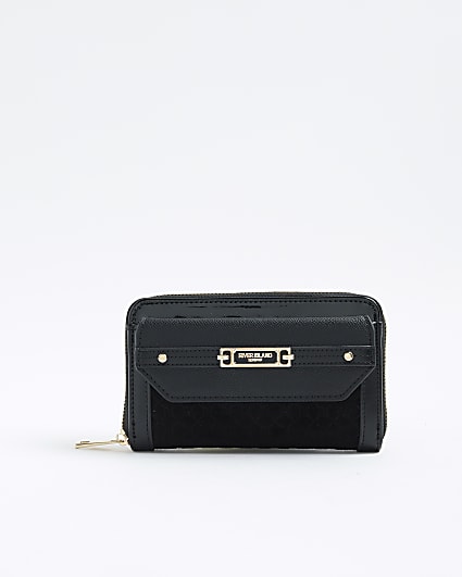 Black Embossed Monogram Envelope Purse