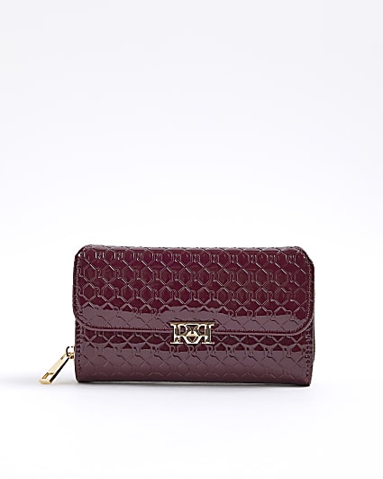 Red Monogram Embossed Purse