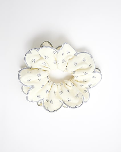 Blue Floral Scruchie