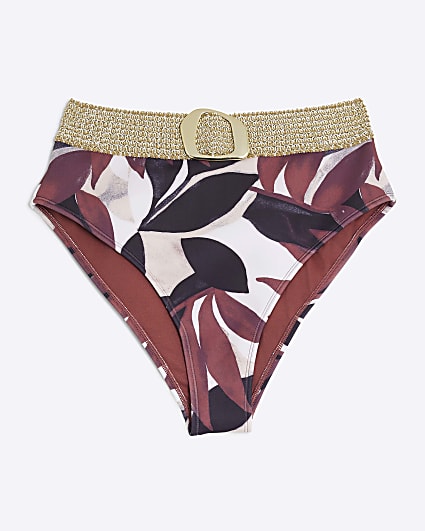 Black Abstract Elasticated Buckle Briefs