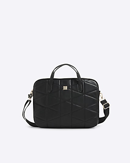 Black Quilted Laptop Case