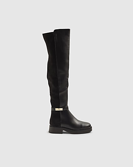 Black Flat Over the knee Riding Boots