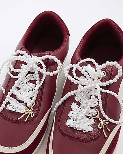 White Pearl Bow Laces