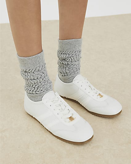 White Lace Up Trainers