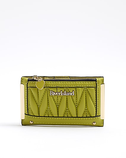 Green Quilted Mini Wallet