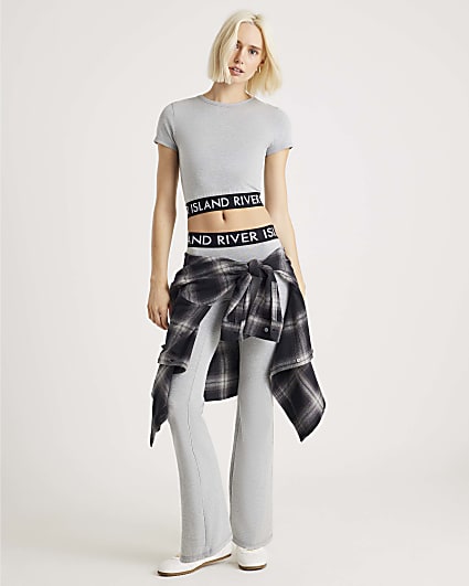 Grey Baby T-shirt and Flared Trousers Set