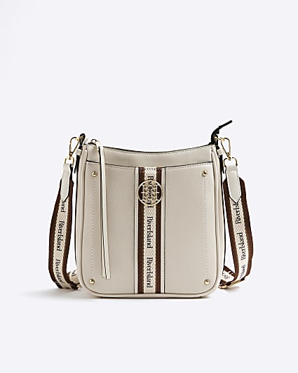 Cream Webbing Pocket Messenger Bag