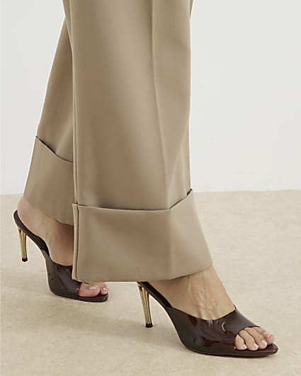 Brown Perspex Heeled Sandals