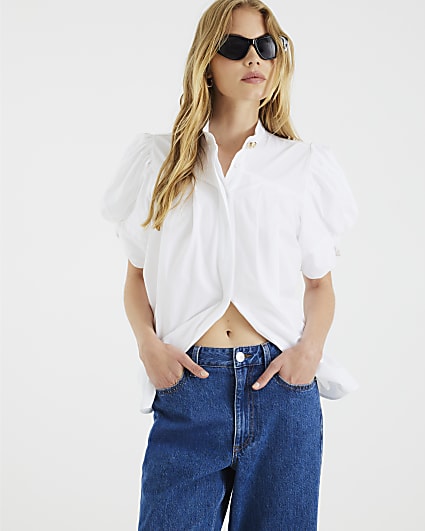 White Pleated Blouse