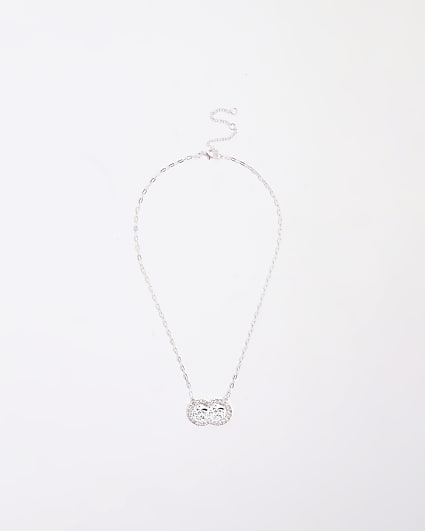 Silver Double Coin Necklace