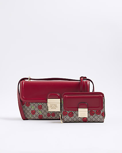 Red Lock Cherry Monogram Satchel Bundle Bags