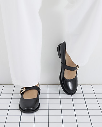 Black Buckle Mary Jane Shoes