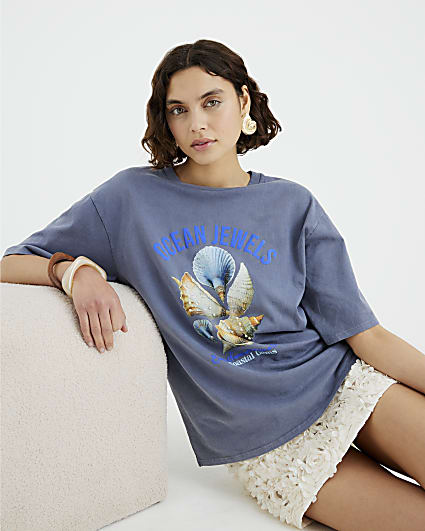 Blue Ocean Shell Pearl T-Shirt
