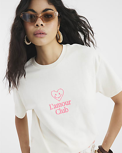 Cream Lamour Club T-Shirt