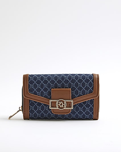 Blue Denim RI Monogram Purse