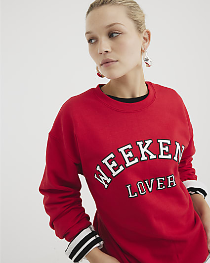 Red Long Sleeve Weekend Sweatshirt