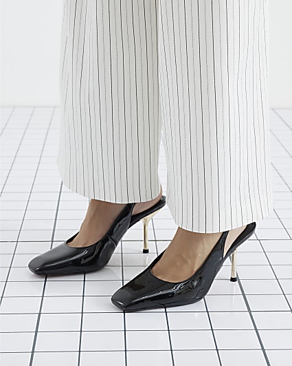 Black Patent Slingback Heels