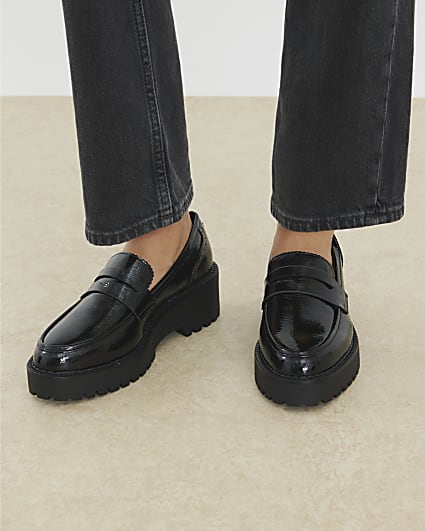 Black Patent Chunky loafers