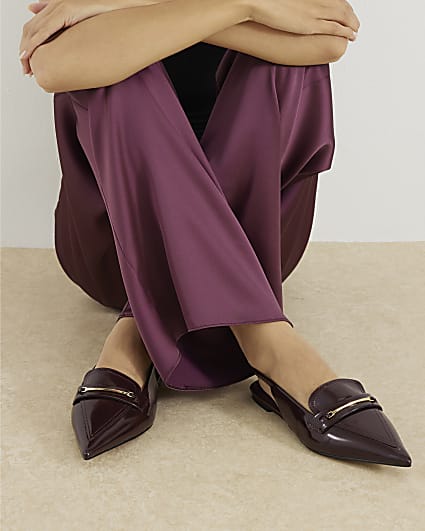 Red Pointed Slingback Loafers
