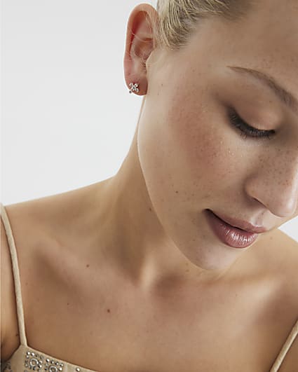 Silver Cross Stud Earrings