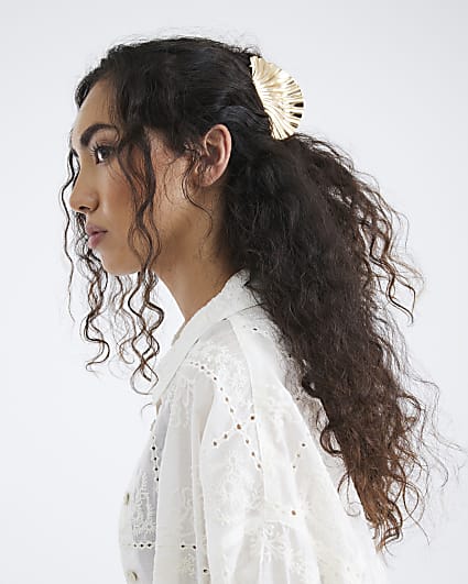 Gold Shell Hair Claw Clip