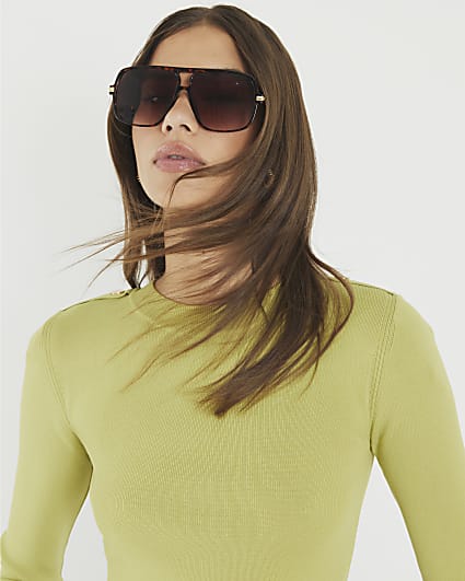Green Knitted Long Sleeve Top
