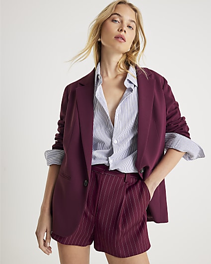 Red Edge To Edge Blazer
