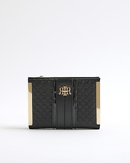 Black Panelled Monogram Purse