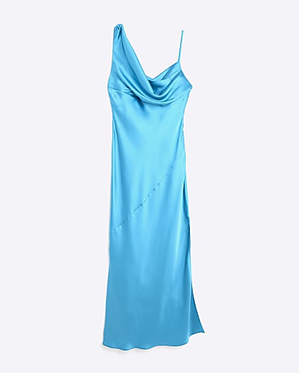 Petite Blue Cowl Neck Maxi Slip Dress