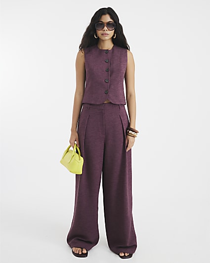 Purple Wide Leg Trousers