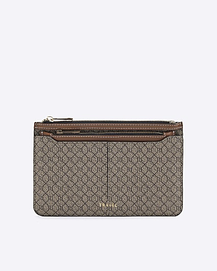 Beige RI Monogram Travel Wallet
