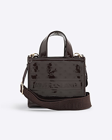 Brown Mini Embossed Tote Bag