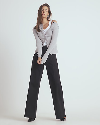 Black Pull on Palazzo Jeans