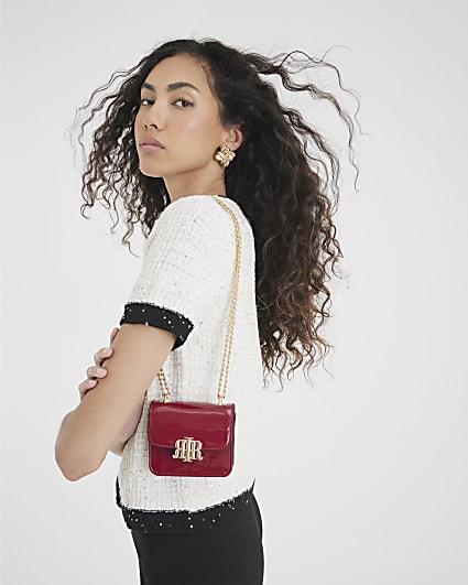 Red Mini Patent Satchel Bag