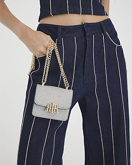 Silver Glitter Mini Satchel Purse