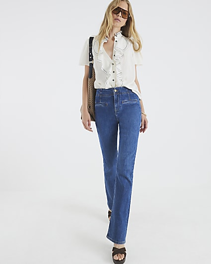 White Angel Sleeve Ruffle Shirt