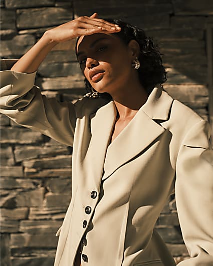 RI Studio Green Cinched Waist Blazer