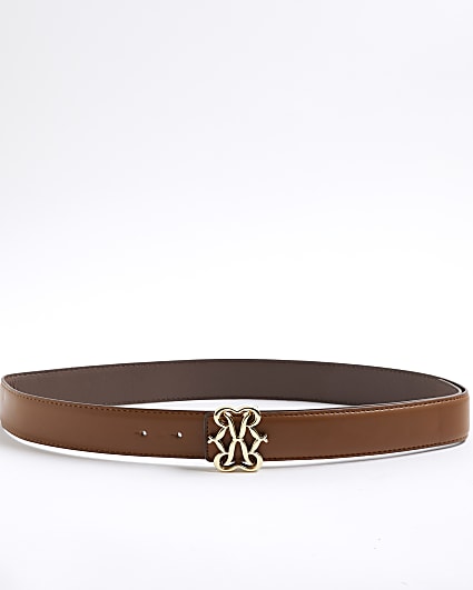 Brown RI Swirl Buckle Belt
