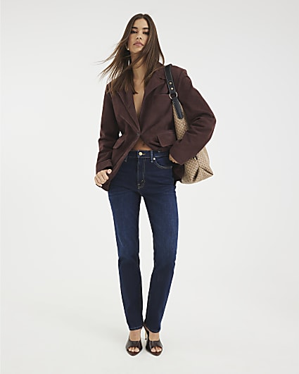 Blue High Rise Slim Fit Jeans