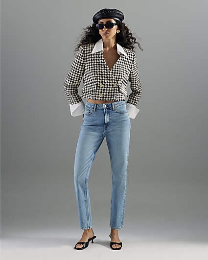 Blue High Rise Slim Fit Jeans