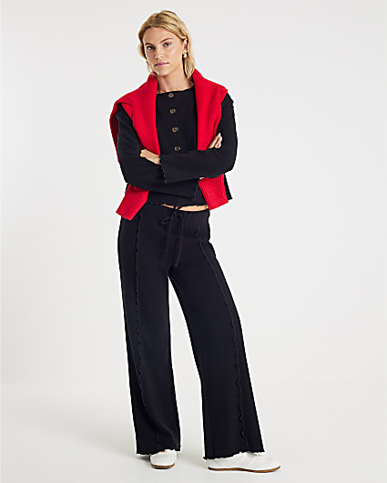 Black Long Sleeve Top And Trousers Lounge Set