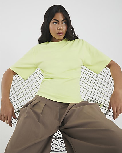 Lime Short Sleeve Ruched Side T-shirt