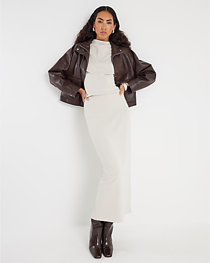 Cream Premium Maxi Skirt