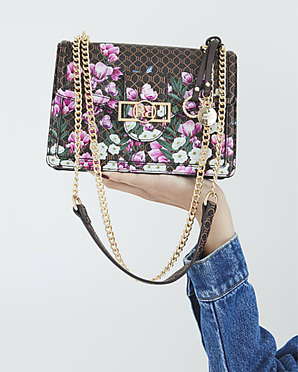 Brown Morgan Floral Monogram Shoulder bag