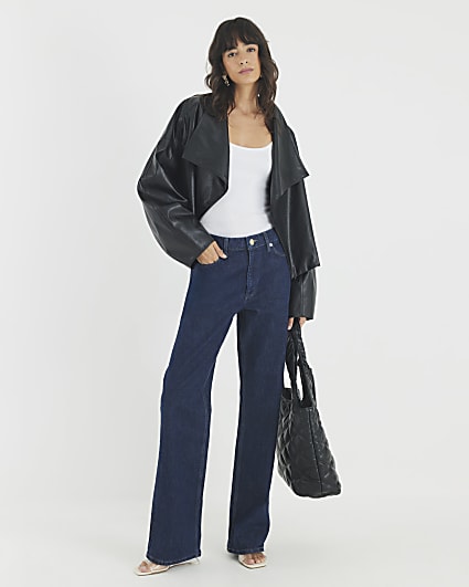 Blue Relaxed Straight Leg Jeans