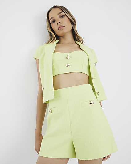 Green Boucle Shorts