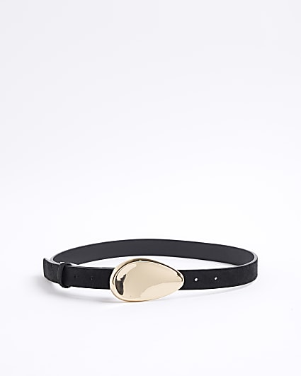 Black Suede Buckle Belt
