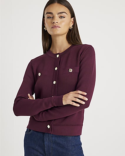 Red Fitted Cardigan